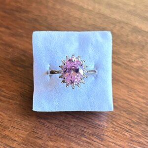 New STERLING SILVER .925 Pink Oval Cz Ring Size 8 💍